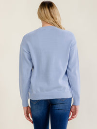 WOMEN'S LONG SLEEVE PEARL DETAILED PULLOVER SWEATER