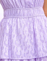 WOMEN'S SLEEVELESS SURPLICE ELASTIC WAIST RUFFLE TIERED MAXI DRESS