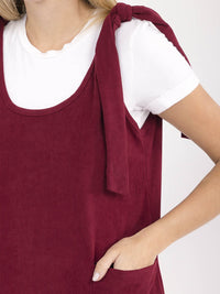 WOMEN'S SLEEVELESS FRONT POCKETS CORDUROY MAXI DRESS