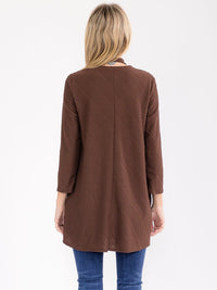 WOMEN'S 3/4 SLEEVE W/SCARF DETAILED TUNIC BLOUSE
