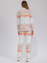 WOMEN'S LONG SLEEVE OPEN FRONT TIE DYE CARDIGAN
