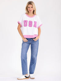 WOMEN'S SHORT SLEEVE GRAPHIC TOP