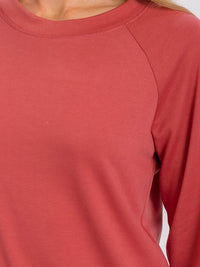 WOMEN'S 3/4 SLEEVES SOLID TOP