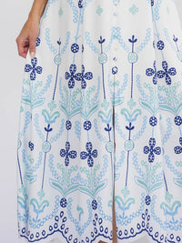 WOMEN'S SLEEVELESS BUTTONS FLORAL PRINT MAXI DRESS