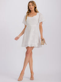 WOMEN'S SHORT SLEEVE DETAILED MINI DRESS