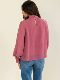 WOMEN'S LONG SLEEVE RUFFLE DETAILED BLOUSE
