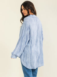 BEULAH WOMEN'S LONG SLEEVE BUTTON UP HIGH-LOW TIE DYE SHIRT