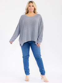 PLUS SIZE LONG SLEEVE PULLOVER KNIT SWEATER