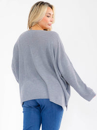 PLUS SIZE LONG SLEEVE PULLOVER KNIT SWEATER