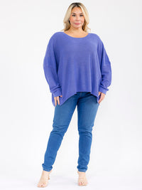PLUS SIZE LONG SLEEVE PULLOVER KNIT SWEATER