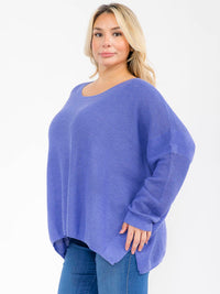 PLUS SIZE LONG SLEEVE PULLOVER KNIT SWEATER