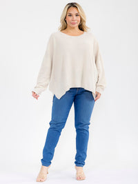 PLUS SIZE LONG SLEEVE PULLOVER KNIT SWEATER