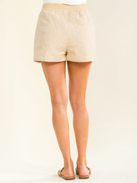ENTRO WOMEN'S ELASTIC WAIST POCKETS PUFFER MINI SHORTS