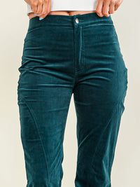 ENTRO WOMEN'S BUTTON CLOSURE BELL LEGS CORDUROY PANTS