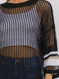 WOMEN'S SHORT SLEEVE KNIT PULLOVER COVER UP TOP