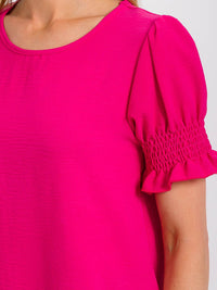 WOMEN'S SHORT PUFF SLEEVE BLOUSE