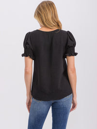WOMEN'S SHORT PUFF SLEEVE BLOUSE