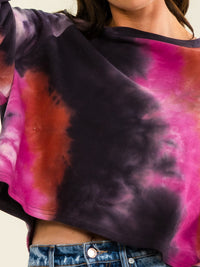 WOMEN'S LONG SLEEVES TIE DYE PULLOVER TOP