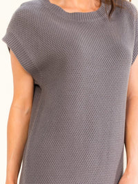 WOMEN'S SHORT SLEEVE LOOSE FIT KNIT SWEATER MAXI DRESS