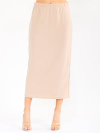 WOMEN'S ELASTIC WAIST SOLID MAXI SKIRT