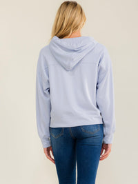 WOMEN'S LONG SLEEVE BUTTON UP FRONT POCKETS HOODED SWEATER