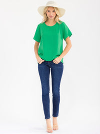 WOMEN'S SHORT SLEEVE SOLID TOP