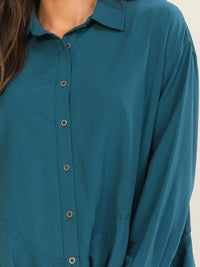******ENTRO WOMEN'S LONG SLEEVE BUTTON UP PEPLUM BLOUSE