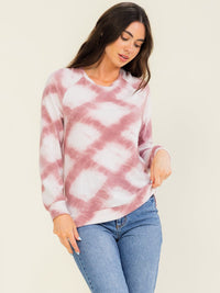 ENTRO WOMEN'S LONG SLEEVE TIE DYE TOP