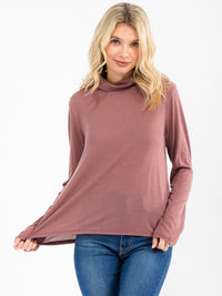 WOMEN'S LONG SLEEVE TURTLE NECK TOP