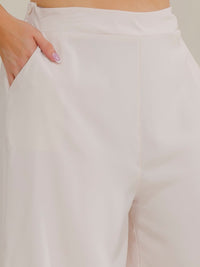 PLUS SIZE ELASTIC WAIST FRONT POCKETS WIDE LEG PANTS