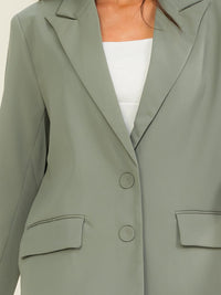 ENTRO WOMEN'S LONG SLEEVE BUTTON CLOSURE FRONT POCKETS BLAZER