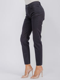 WOMEN'S BUTTON CLOSURE POCKETS WIDE LEG DENIM PANTS