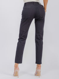 WOMEN'S BUTTON CLOSURE POCKETS WIDE LEG DENIM PANTS
