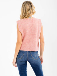 WOMEN'S LONG SLEEVE V-NECK BUTTON UP PRINT VEST