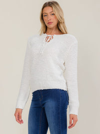 WOMEN'S LONG SLEEVE V-NECK PULLOVER SWEATER