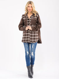 WOMEN'S LONG SLEEVE BUTTON CLOSURE POCKETS HOODED JACKET