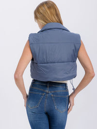 WOMEN'S SLEEVELESS ZIPPER CLOSURE PUFFER VEST
