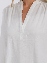 WOMEN'S 3/4 SLEEVE V-NECK HIGH-LOW BLOUSE