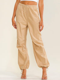 ********WOMEN'S ELASTIC WAIST FRONT POCKETS ADJUSTABLE LEGS PANTS