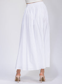 WOMEN'S ELASTIC WAIST FRONT POCKETS MAXI SKIRT