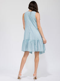 WOMEN'S SLEEVELESS V-NECK HIGH-LOW MIDI DRESS