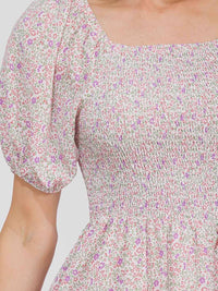 WOMEN'S SHORT SLEEVE FRONT POCKETS FLORAL MAXI DRESS