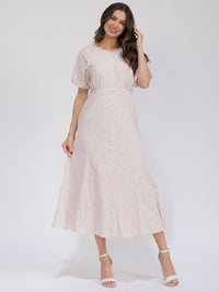 WOMEN'S SHORT SLEEVE BUTTON UP POCKETS FLORAL MAXI DRESS