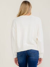 WOMEN'S LONG SLEEVE PRINT PULLOVER KNIT SWEATER