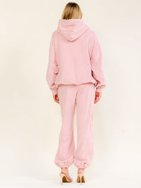 WOMEN'S LONG SLEEVE HOODED SWEATER & ELASTIC WAIST JOGGER LEG PANTS TEDDY BEAR 2PC. SET