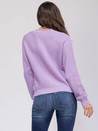 WOMEN'S LONG SLEEVE BUTTON CLOSURE KNIT SWEATER