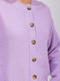 WOMEN'S LONG SLEEVE BUTTON CLOSURE KNIT SWEATER
