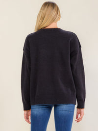 WOMEN'S LONG SLEEVE BOW PULLOVER SWEATER