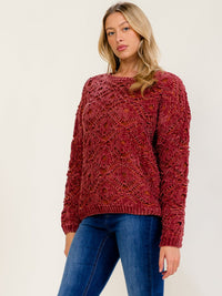 WOMEN'S LONG SLEEVE KNIT PULLOVER SWEATER