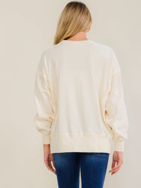 WOMEN'S LONG SLEEVE SEQUINS GRAPHIC PULLOVER SWEATER